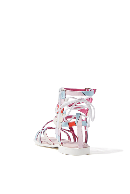Kids Abstract Print Sandals